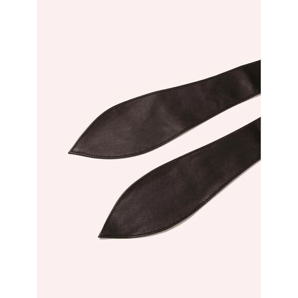 Black Knot Decor Wide Wrap Around Obi Corset Black Belt SIZE L-XL NEW - Picture 7 of 14